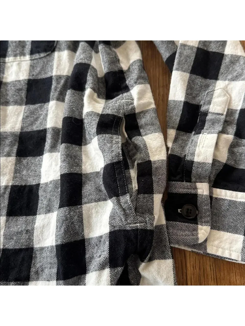J. Crew Black and White Plaid Shirt with pockets size small